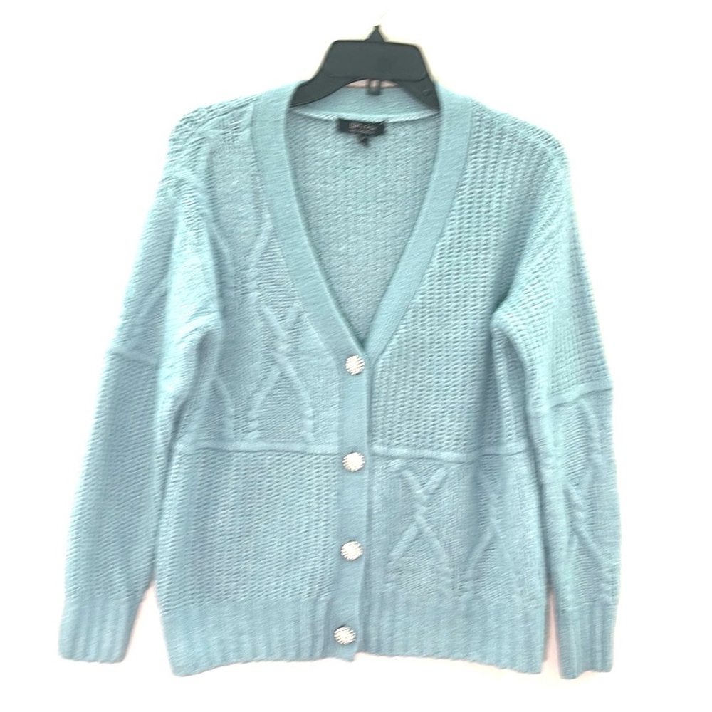 WITTY FOX Cable Knit Cardigan‎ Sky Blue with Gorgeous Buttons Size S